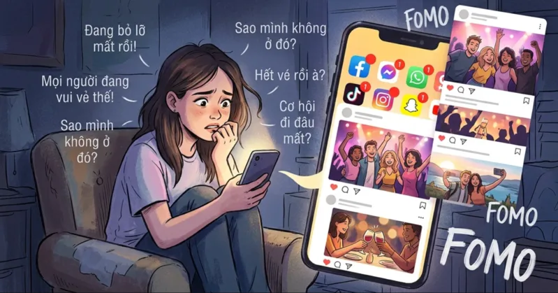 Liên tục mở điện thoại vì sợ bỏ lỡ tin nhắn hoặc cập nhật mới là dấu hiệu FOMO thường gặp