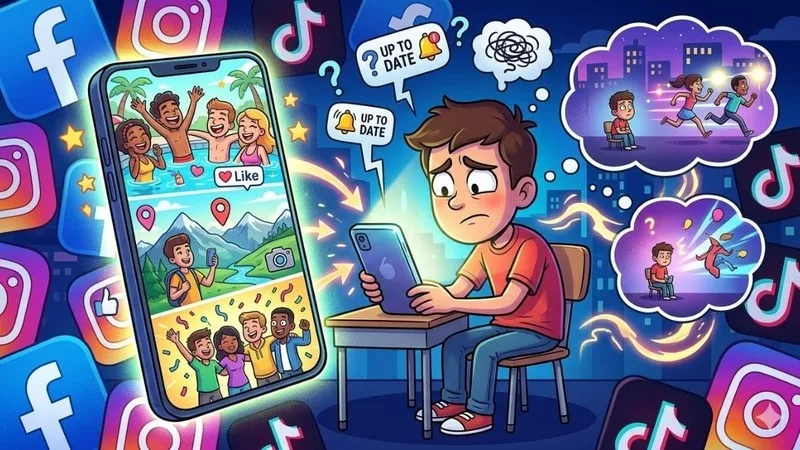 Hội chứng Fomo gây ra lo âu, giấc ngủ, khả năng tập trung và sử dụng mạng xã hội quá mức