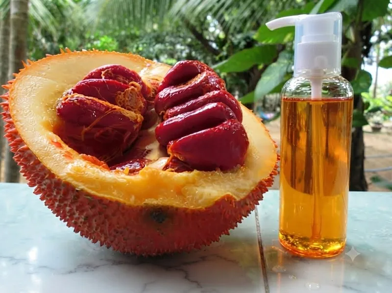 Dầu gấc nên được đựng trong chai tối màu và tránh ánh nắng